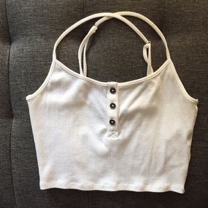White ribbed crop top